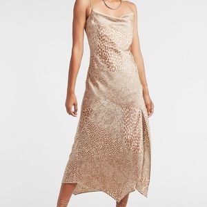 Brand new, satin animal print dress